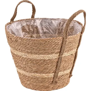 Květináč DEMA Pletený košík z mořské trávy s fólií 40 cm Seasons