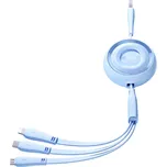 Joyroom S-A40 navíjecí USB kabel 3v1 Apple Lightning / Micro USB / USB-C 1m / 3,5A modrý