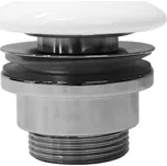 GSI umyvadlová výpust 5/4“, neuzavíratelná, tl.5-65 mm, keramická krytka, bílá lesk PVC11