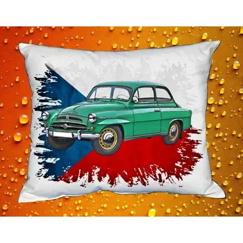 Povlak na dekorativní polštářek Polštář s Českým autem 123 (auta České výroby)