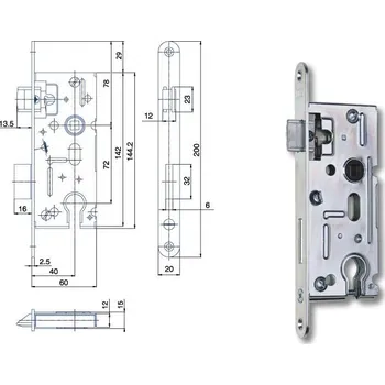 zadlabací zámek Zámek zadlabací K105 72/60 P-L Zn