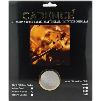 Cadence Imitace plátkových kovů Cadence, 16x16 cm, 50 ks - stříbro