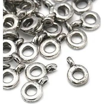 Dětské navlékací korálky Korálek kovový závěsný - 6,5x2mm (5ks)