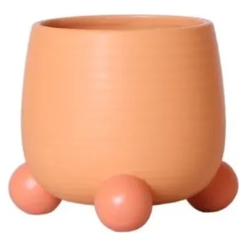 Květináč Keramický obal Kolibri Home Rolling, průměr 9 cm, oranžový