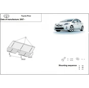 Kryt motoru Kryt pod motor TOYOTA PRIUS (_W3_) - Plech - 8595698040817