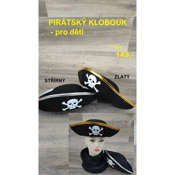 Klobouk PIRÁTSKÝ KLOBOUK dětský - stříbrná