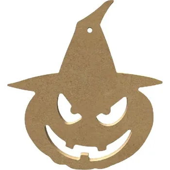 Gomille Dřevěný výřez k dekoraci Gomille, závěsný, 12x14 cm - Dýně v klobouku