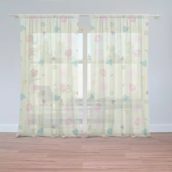 Záclona Záclony Srdíčka a spirály: 2 ks - 150x250 cm - Sablio