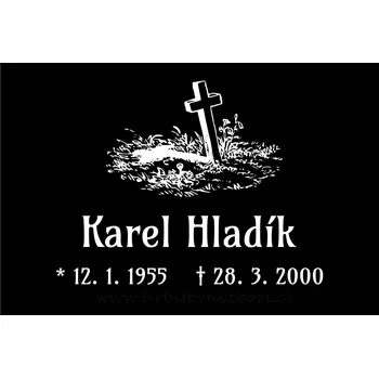 Smuteční dekorace Náhrobní deska 15 x 10 cm písmo bílé