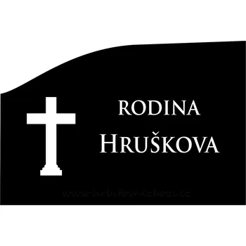 Smuteční dekorace Náhrobní deska rodina písmo bílé 15 x 10 cm