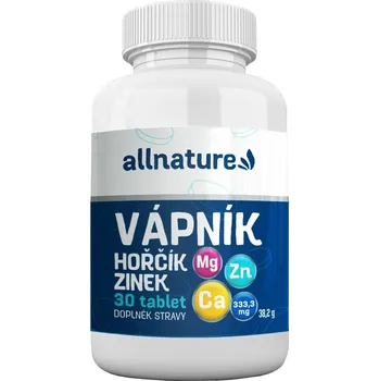Allnature Vápník + hořčík + zinek 30 tbl.