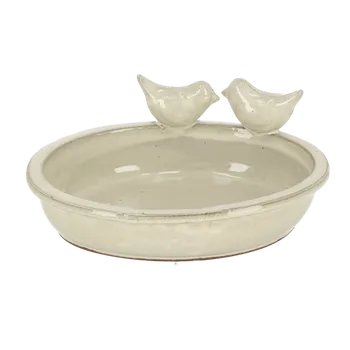 Pro ptáka Koupel pro ptáčky DESERT DREAM, keramická, oválná, 30x24x12cm, červená, hnědá, bílá|výběr z variant|Esschert Design - bílá krémová