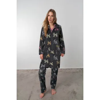 Dámský župan Dámský župan 17922-102 - Vamp šedá s potiskem S