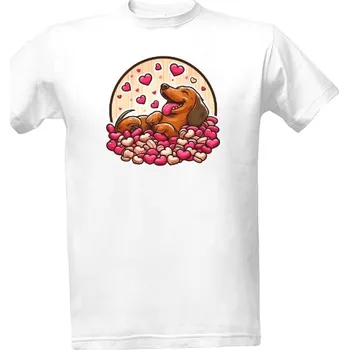 Tričko s potiskem jezevčík Valentýn pánské