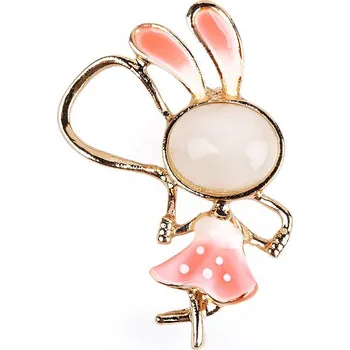 Brož Brož králíček, ovečka, žirafa, liška - 4 korálová světlá zajíc