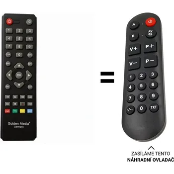 Dálkový ovladač Golden Media Mania 3 HD náhradní dálkový ovladač pro seniory