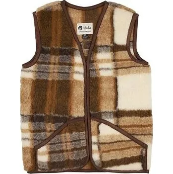 Dámská vesta Vlnka Vlněná vesta Merino káro velikost oblečení 4XL