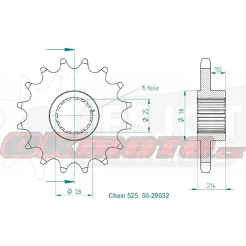 Řetězová sada pro motocykl Esjot (Německo) Řetězové kolečko ESJOT 50-29032-17 - Aprilia Shiver 750 SL, 750ccm - 07-15