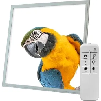 LED osvětlení Ortus Stmívatelný LED panel s motivem papoušek, 60 × 60 cm, CCT, s dálkovým ovládáním