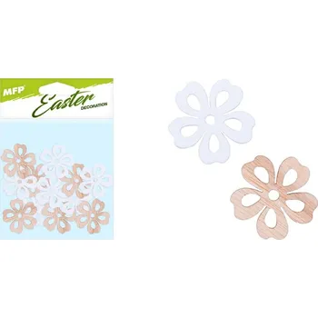 Velikonoční dekorace MFP Paper Dekorace květina 3cm 12ks přírodní mix