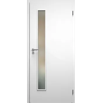 Interiérové dveře SAPELI ELEGANT KOMFORT M60 - CPL LAMINÁT - OTOČNÉ DVEŘE VČ. ZÁRUBNĚ - Bílá hladká Průchozí šířka (cm): 120, Průchozí výška (cm): 210, Typ skla: Satináto bílé