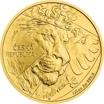 2024 - Zlatá mince 25 NZD Český lev - 1/2 Oz - orientační cena
