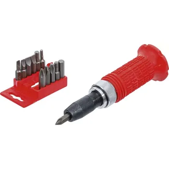 Šroubovák Úderový šroubovák Kraftmann BGS100712 s bity a adaptérem. Sada 13 dílů (BGS 100712 Úderový šroubovák Kraftmann s bity PL, PH, inbus. Sada 13 dílů)