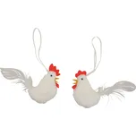 ANDĚL Slepička plyšová bílá na zavěšení 8 cm