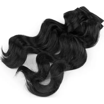 Vlasy pro panenky, 25 cm, vlnité, černé