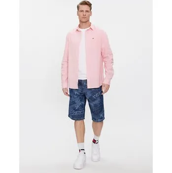 Pánské oblečení Tommy Jeans Košile DM0DM18962 Růžová Regular Fit L