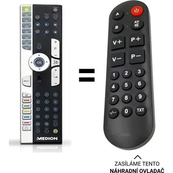 Dálkový ovladač Medion P15055, MD30466 náhradní dálkový ovladač pro seniory