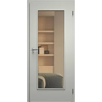 Interiérové dveře SAPELI ELEGANT KOMFORT M40 - CPL LAMINÁT - OTOČNÉ DVEŘE VČ. ZÁRUBNĚ - Šedá Průchozí šířka (cm): 90, Průchozí výška (cm): 197, Typ skla: Planibel bronz