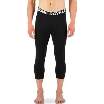 Pánské oblečení Merino spodky MONS ROYALE Cascade merino flex 200 3/4 black velikost M