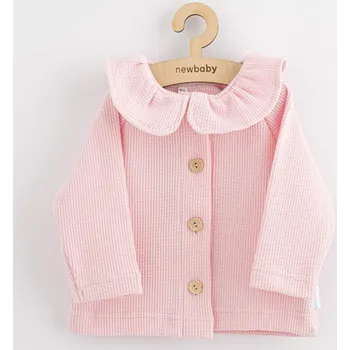 Kojenecký kabátek na knoflíky New Baby Luxury clothing Laura růžový, vel. 74 (6-9m)