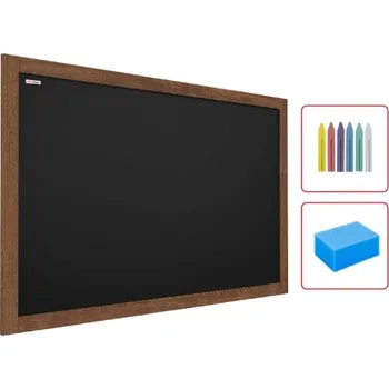 Allboards, Tabule černá křídová v dřevěném rámu 50x40 cm-výhodný set s příslušenstvím, TB54_SET