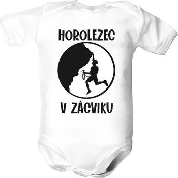 Kojenecký body Dětské body s potiskem Horolezec v zácviku body dětské