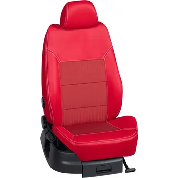 Potah sedadla Autopotahy Seat LEON / od r.2002->, 5-dveří,( Stella ), KOŽENKA > OR 0305 (OR 0305 / Červený koženkový bok)