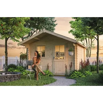 Zahradní domek Dřevěný zahradní domek SKAN HOLZ Como 3 přírodní 300 x 300 cm
