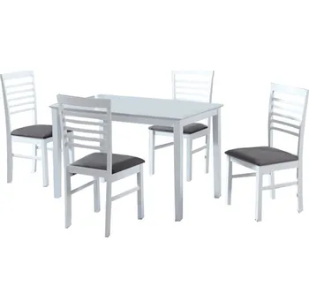 Jídelní set Tempo Kondela Medo 1+4 (bílá + šedá) (pro 4 osoby)