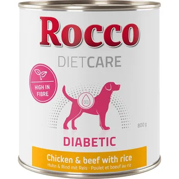 Krmivo pro psa 24ks-24x800g Rocco Diet Care Diabetic kuřecí a hovězí s rýží