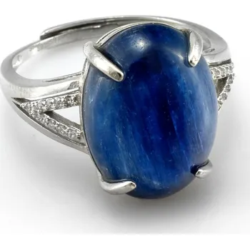 Prsten Stříbrný prsten (Ag 925/1000) s kyanitem QA, vel. kamene cca 18 mm (KY455R)