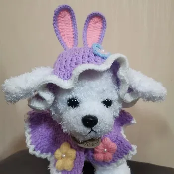 Klobouk Veselý pletený klobouk pro mazlíčky - NACHOVÝ,M