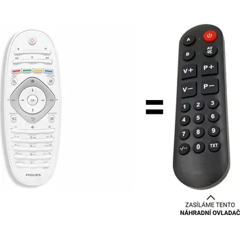 Dálkový ovladač Philips YKF293-005, 242254990416, YKF293005 náhradní dálkový ovladač pro seniory.