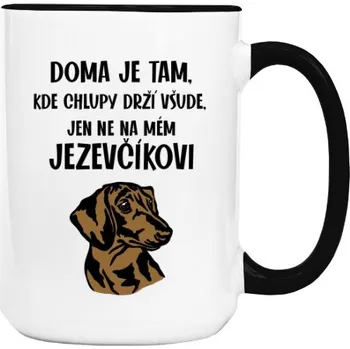 Hrnek velký barevný s potiskem Chlupy Jezevčík