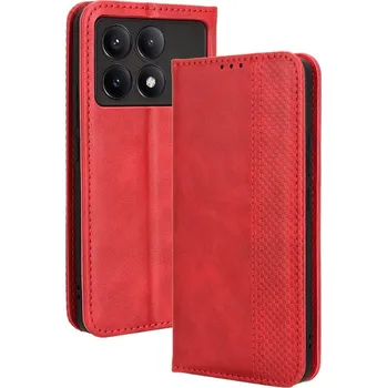 Pouzdro na mobilní telefon Vintage knížkové pouzdro na Xiaomi Poco X6 Pro 5G - červené