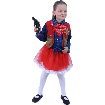 Karnevalový kostým Rappa Dětský kostým kovbojka červený/modrý