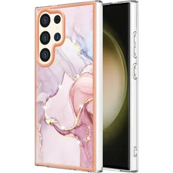 Pouzdro na mobilní telefon VSECHNONAMOBIL 69218 IMD MARBLE Ochranný kryt pre Samsung Galaxy S24 Ultra 5G ROSE GOLD
