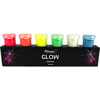 Vodová barva Artmagico Glow Premium 6x 5 ml neonové