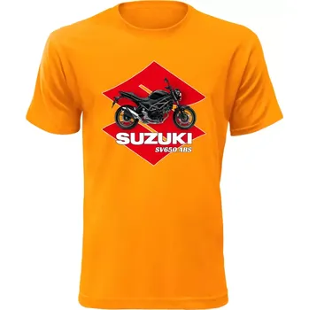 Pánské tričko s motorkou Suzuki SV650 ABS oranžové