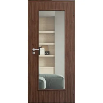 Interiérové dveře SAPELI ELEGANT KOMFORT M40 - DÝHA - OTOČNÉ DVEŘE VČ. ZÁRUBNĚ - Ořech americký Průchozí šířka (cm): 120, Průchozí výška (cm): 210, Typ skla: Čiré sklo